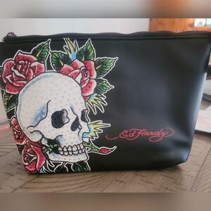 Ed Hardy Black Skull and Roses Bag